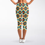 Ethnic Native American Pattern Print Women's Capri Leggings