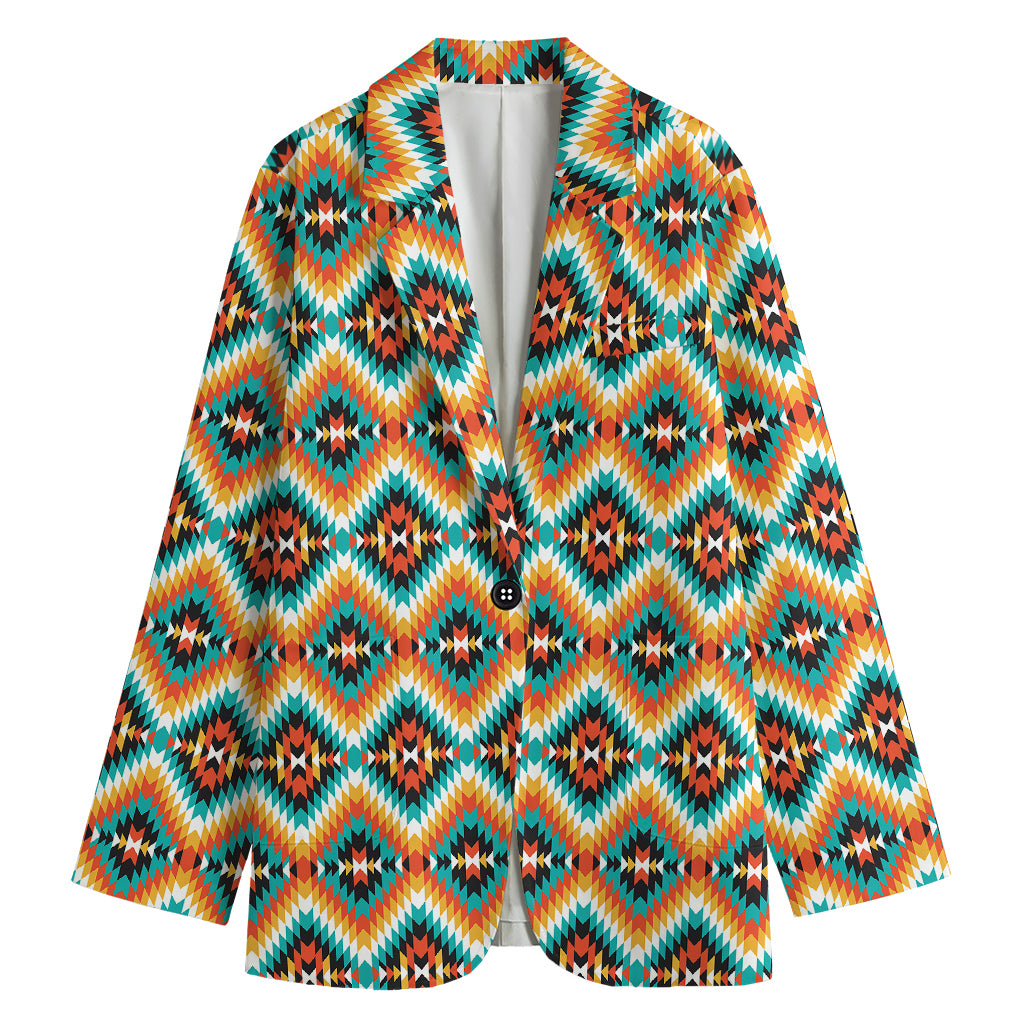 Ethnic Native American Pattern Print Women's Cotton Blazer