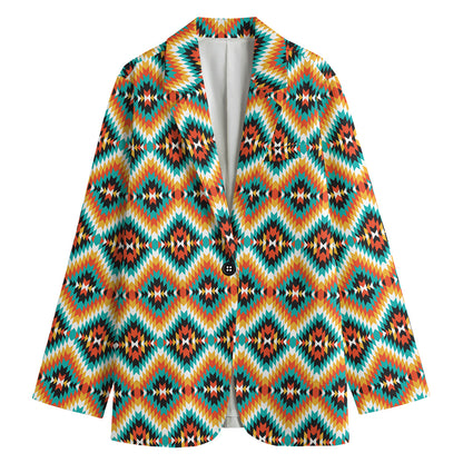 Ethnic Native American Pattern Print Women's Cotton Blazer