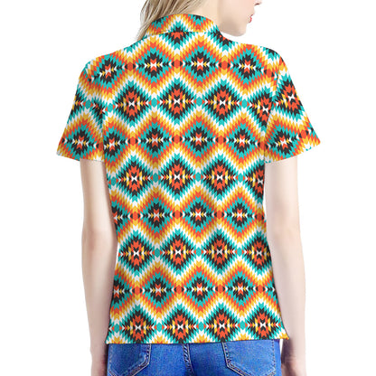 Ethnic Native American Pattern Print Women's Polo Shirt