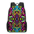 Ethnic Psychedelic Trippy Print 17 Inch Backpack