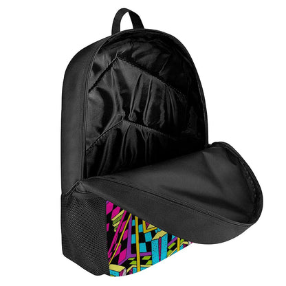 Ethnic Psychedelic Trippy Print 17 Inch Backpack