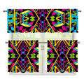 Ethnic Psychedelic Trippy Print 3 Piece Kitchen Curtains