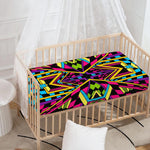 Ethnic Psychedelic Trippy Print Baby Crib Sheet
