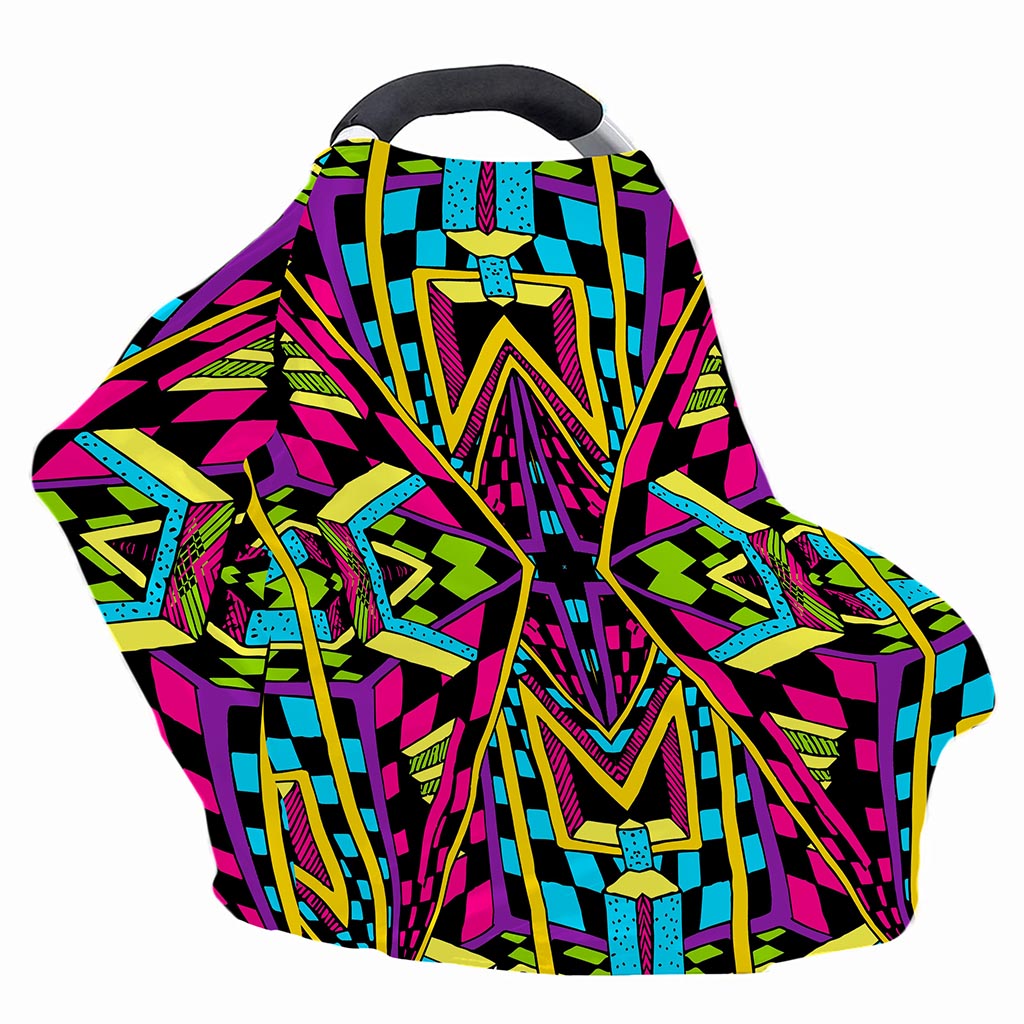 Ethnic Psychedelic Trippy Print Baby Seat Cover