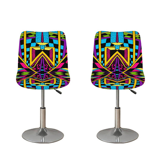 Ethnic Psychedelic Trippy Print Bar Stool Covers