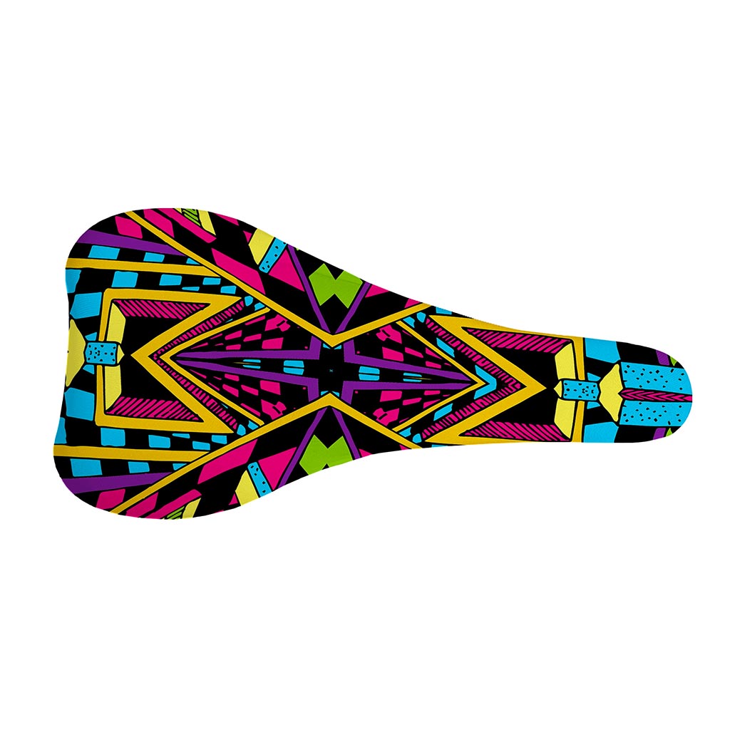 Ethnic Psychedelic Trippy Print Bicycle Seat Cover