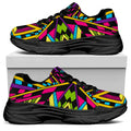 Ethnic Psychedelic Trippy Print Black Chunky Shoes