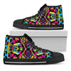 Ethnic Psychedelic Trippy Print Black High Top Sneakers