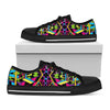 Ethnic Psychedelic Trippy Print Black Low Top Sneakers
