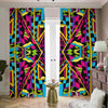 Ethnic Psychedelic Trippy Print Blackout Pencil Pleat Curtains