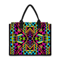 Ethnic Psychedelic Trippy Print Canvas Tote Bag