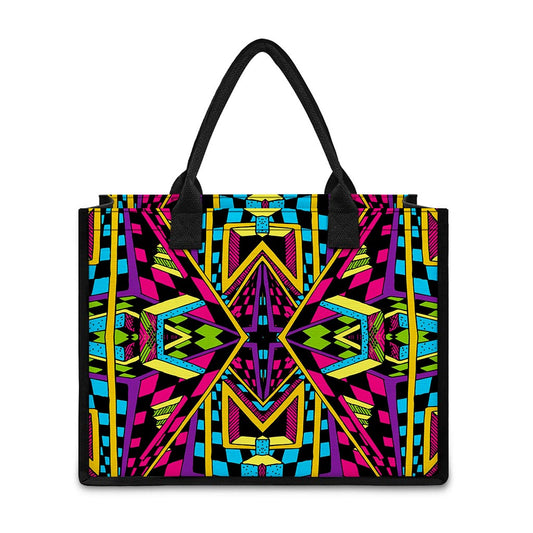 Ethnic Psychedelic Trippy Print Canvas Tote Bag