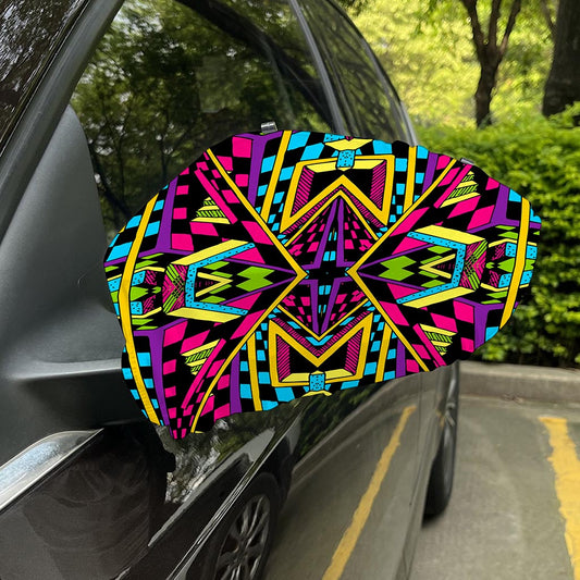 Ethnic Psychedelic Trippy Print Car Side Mirror Covers