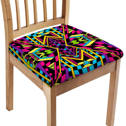 Ethnic Psychedelic Trippy Print Chair Cushion Cover