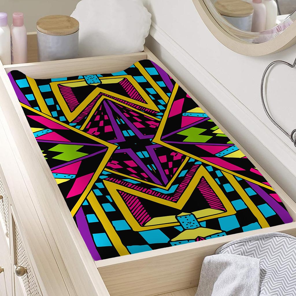 Ethnic Psychedelic Trippy Print Changing Pad Cover