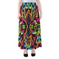 Ethnic Psychedelic Trippy Print Chiffon Maxi Skirt