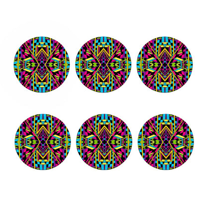 Ethnic Psychedelic Trippy Print Coaster Set