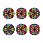 Ethnic Psychedelic Trippy Print Coaster Set