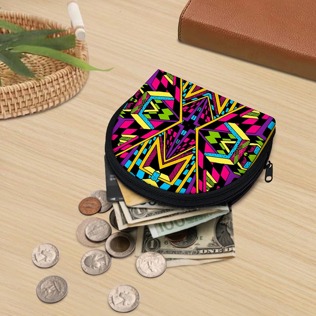 Ethnic Psychedelic Trippy Print Coin Purse