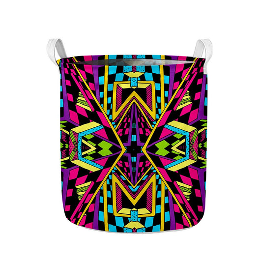 Ethnic Psychedelic Trippy Print Collapsible Laundry Basket