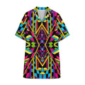 Ethnic Psychedelic Trippy Print Cotton Hawaiian Shirt