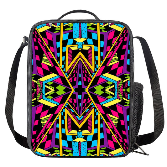 Ethnic Psychedelic Trippy Print Crossbody Lunch Bag