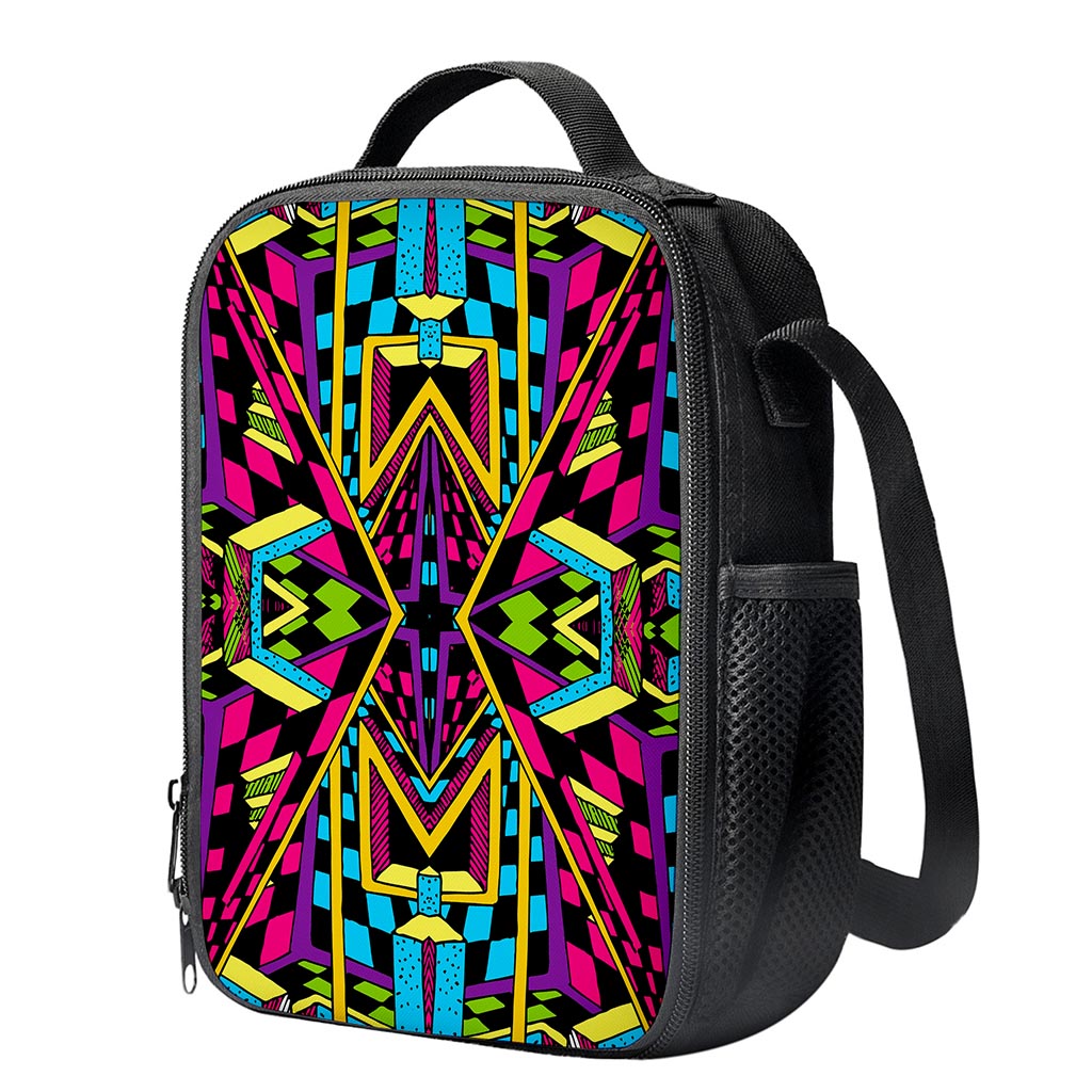Ethnic Psychedelic Trippy Print Crossbody Lunch Bag