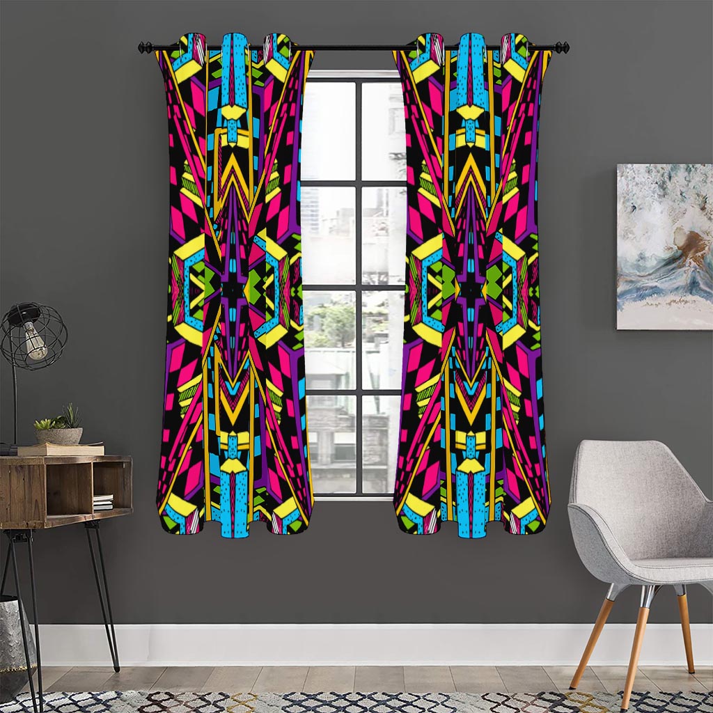 Ethnic Psychedelic Trippy Print Curtain