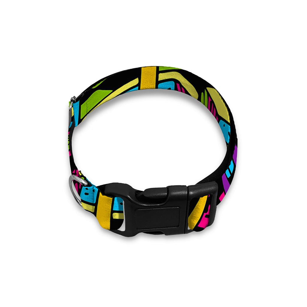 Ethnic Psychedelic Trippy Print Dog Collar