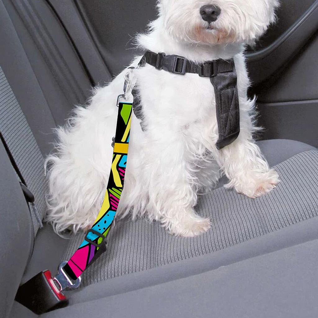Ethnic Psychedelic Trippy Print Dog Seat Belt