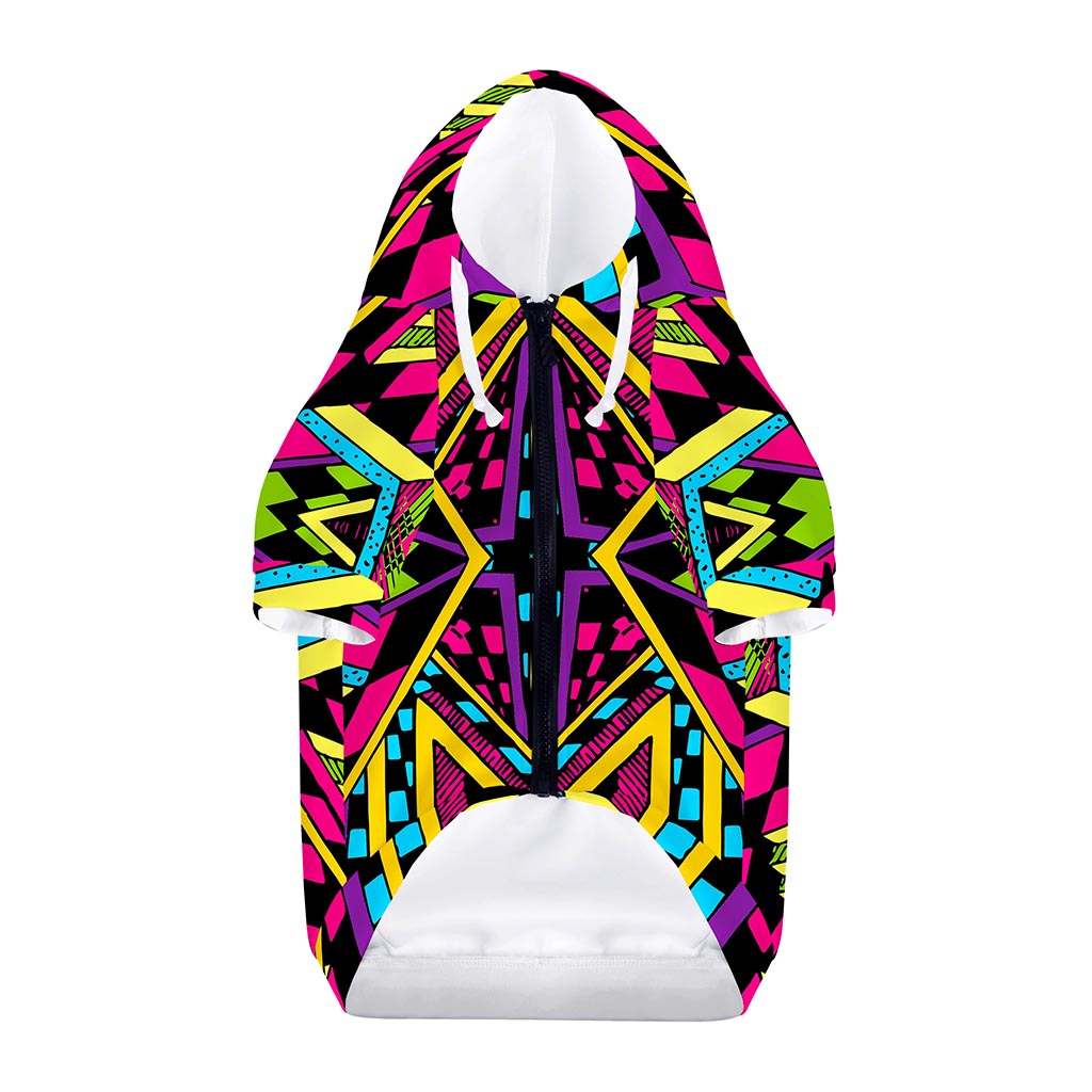 Ethnic Psychedelic Trippy Print Dog Zip Up Hoodie