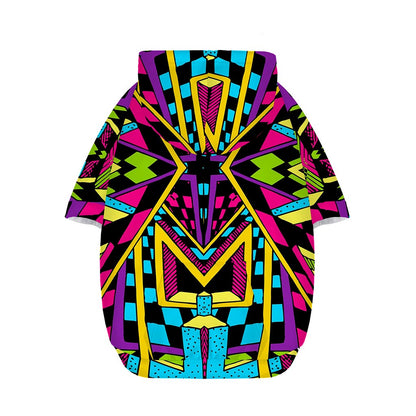 Ethnic Psychedelic Trippy Print Dog Zip Up Hoodie