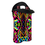 Ethnic Psychedelic Trippy Print Double Neoprene Wine Tote