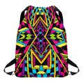 Ethnic Psychedelic Trippy Print Drawstring Backpack