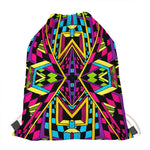 Ethnic Psychedelic Trippy Print Drawstring Bag