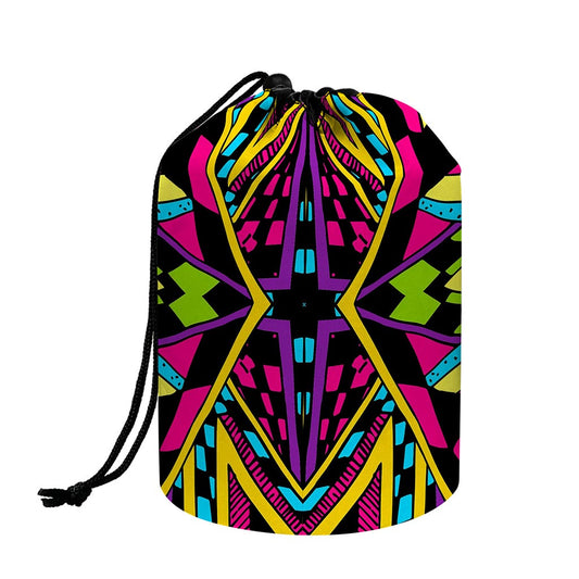 Ethnic Psychedelic Trippy Print Drawstring Makeup Bag