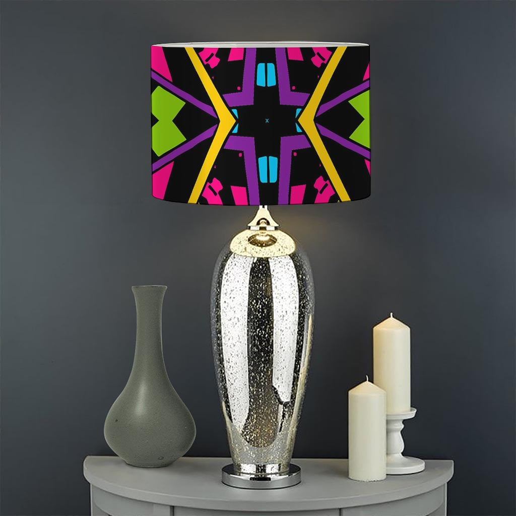 Ethnic Psychedelic Trippy Print Drum Lamp Shade