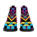 Ethnic Psychedelic Trippy Print Flat Ankle Boots