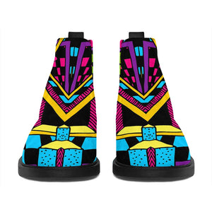 Ethnic Psychedelic Trippy Print Flat Ankle Boots