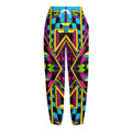 Ethnic Psychedelic Trippy Print Fleece Lined Knit Pants