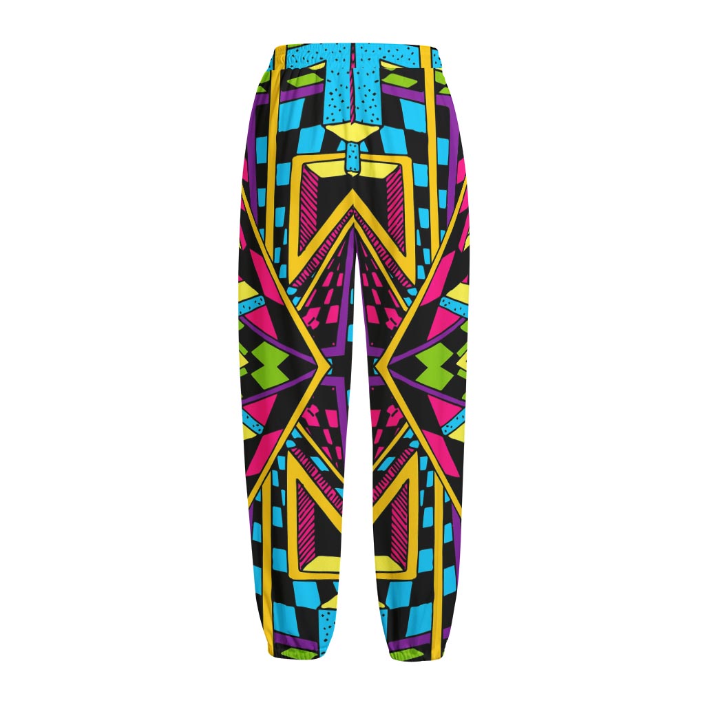 Ethnic Psychedelic Trippy Print Fleece Lined Knit Pants