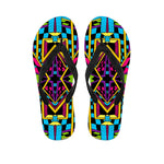 Ethnic Psychedelic Trippy Print Flip Flops