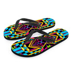 Ethnic Psychedelic Trippy Print Flip Flops