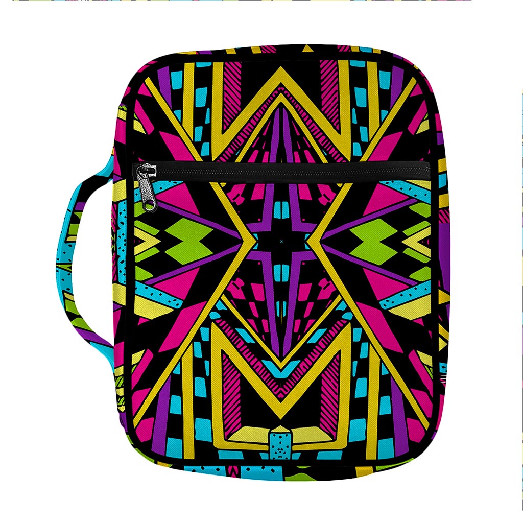 Ethnic Psychedelic Trippy Print Front Pocket Bible Bag