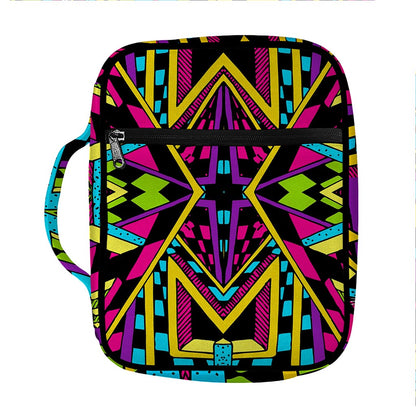 Ethnic Psychedelic Trippy Print Front Pocket Bible Bag