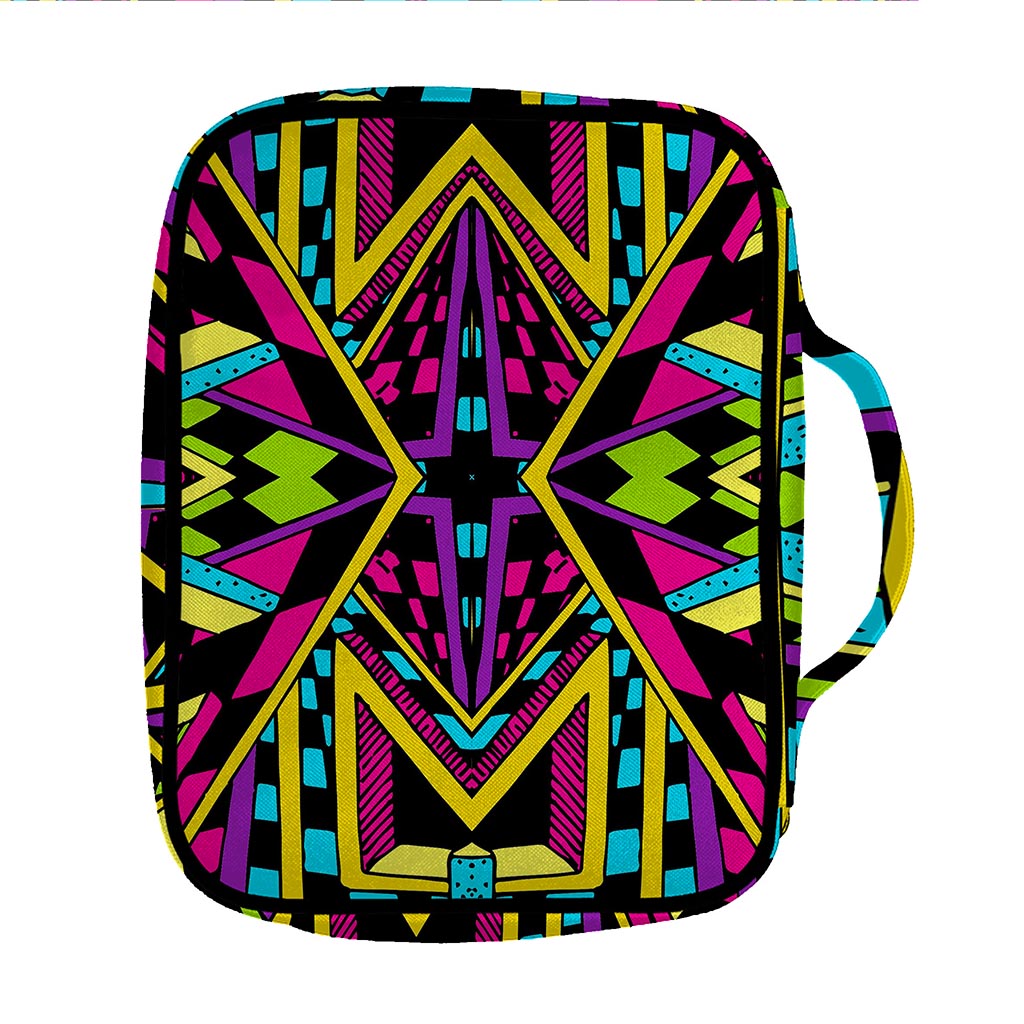 Ethnic Psychedelic Trippy Print Front Pocket Bible Bag