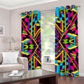 Ethnic Psychedelic Trippy Print Grommet Curtains