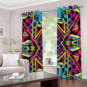 Ethnic Psychedelic Trippy Print Grommet Curtains