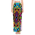Ethnic Psychedelic Trippy Print High Slit Maxi Skirt